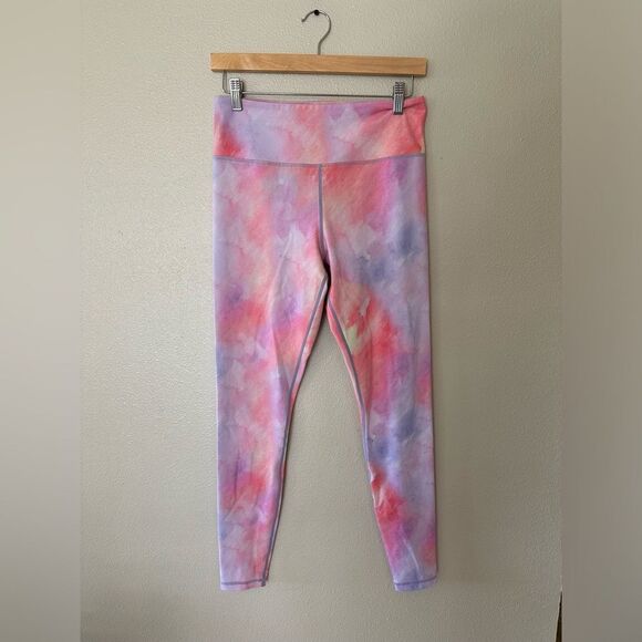 Zyia Watercolor Tie Dye High Waist Leggings Size 8-10 - Picture 2 of 5